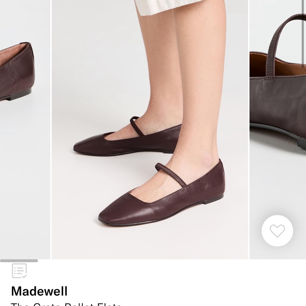 Madewell Greta Brown Leather MaryJane ballet flats